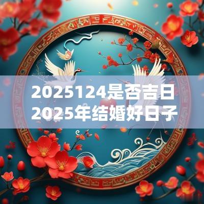 2025124是否吉日 2025年结婚好日子