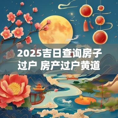 2025吉日查询房子过户 房产过户黄道吉日
