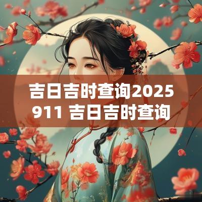 吉日吉时查询2025911 吉日吉时查询网