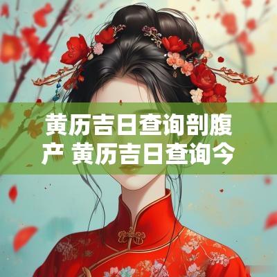 黄历吉日查询剖腹产 黄历吉日查询今天