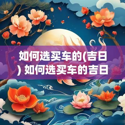 如何选买车的(吉日) 如何选买车的吉日和吉时