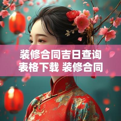 装修合同吉日查询表格下载 装修合同电子版免费查询