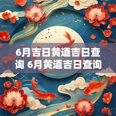 6月吉日黄道吉日查询 6月黄道吉日查询2025年