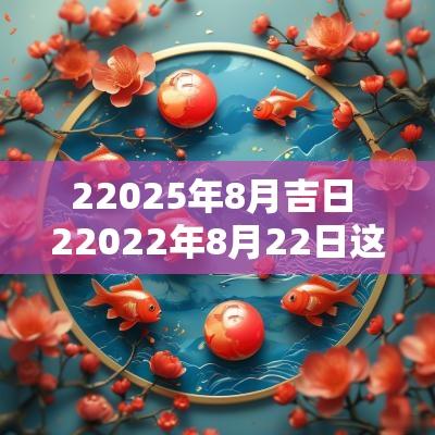 22025年8月吉日 22025年8月22日这天日子好不好