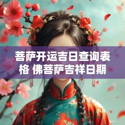 菩萨开运吉日查询表格 佛菩萨吉祥日期表