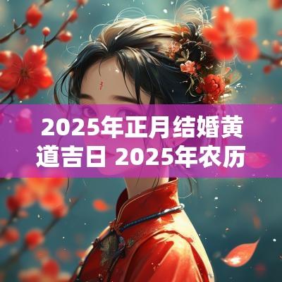 2025年正月结婚黄道吉日 2025年农历正月结婚黄道吉日