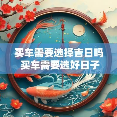 买车需要选择吉日吗 买车需要选好日子吗