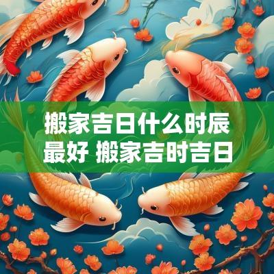 搬家吉日什么时辰最好 搬家吉时吉日