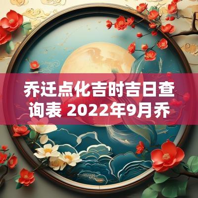 乔迁点化吉时吉日查询表 2025年9月乔迁吉日吉时查询
