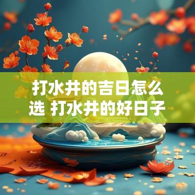 打水井的吉日怎么选 打水井的好日子