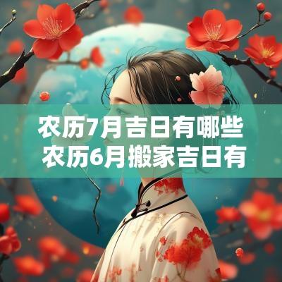 农历7月吉日有哪些 农历6月搬家吉日有哪些