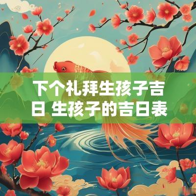 下个礼拜生孩子吉日 生孩子的吉日表