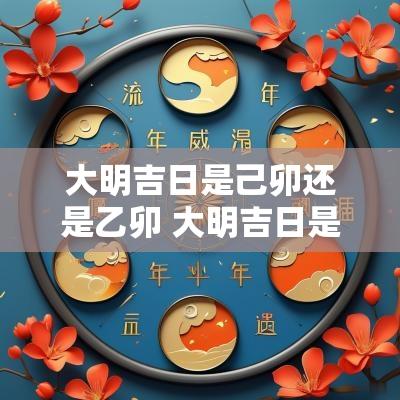 大明吉日是己卯还是乙卯 大明吉日是己卯还是乙卯好