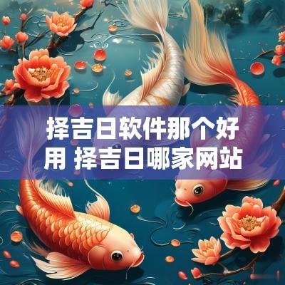 择吉日软件那个好用 择吉日哪家网站好