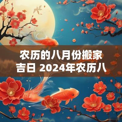 农历的八月份搬家吉日 2025年农历八月份搬家吉日一览表