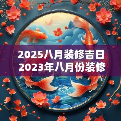 2025八月装修吉日 2025年八月份装修吉日