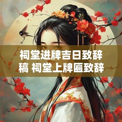 祠堂进牌吉日致辞稿 祠堂上牌匾致辞简短