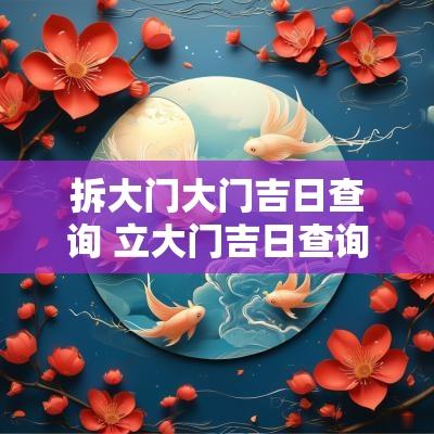 拆大门大门吉日查询 立大门吉日查询