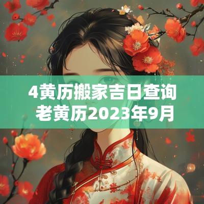 4黄历搬家吉日查询 老黄历2025年9月搬家黄道吉日查询