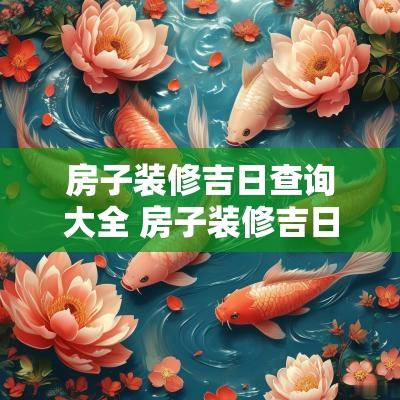 房子装修吉日查询大全 房子装修吉日查询