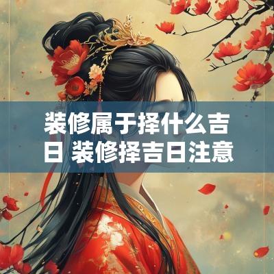 装修属于择什么吉日 装修择吉日注意