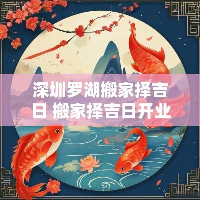 深圳罗湖搬家择吉日 搬家择吉日开业择吉日