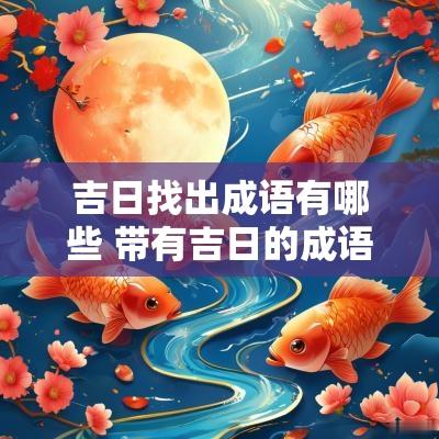 吉日找出成语有哪些 带有吉日的成语