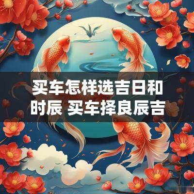 买车怎样选吉日和时辰 买车择良辰吉日