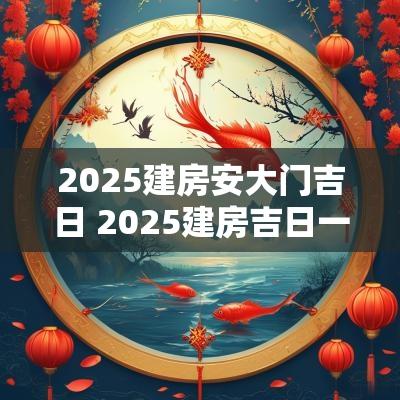 2025建房安大门吉日 2025建房吉日一览表