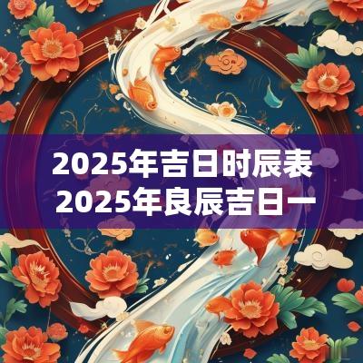 2025年吉日时辰表 2025年良辰吉日一览表