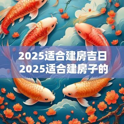 2025适合建房吉日 2025适合建房子的生肖有哪些