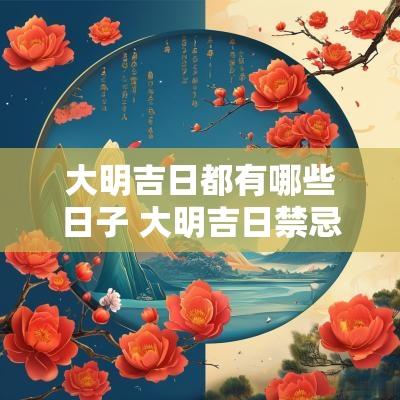 大明吉日都有哪些日子 大明吉日禁忌