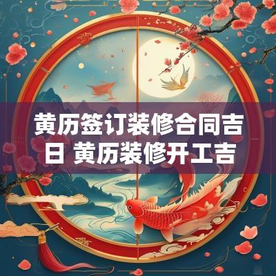 黄历签订装修合同吉日 黄历装修开工吉日
