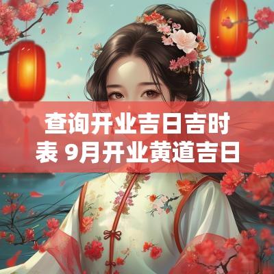 查询开业吉日吉时表 9月开业黄道吉日吉时查询