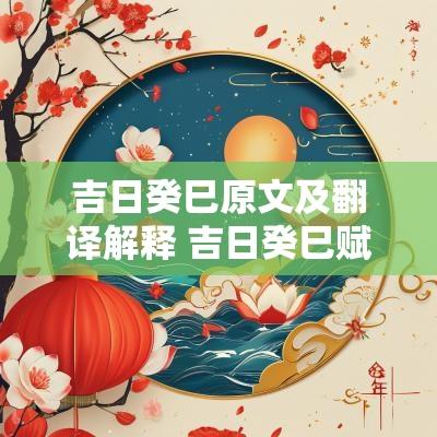 吉日癸巳原文及翻译解释 吉日癸巳赋