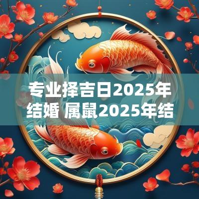 专业择吉日2025年结婚 属鼠2025年结婚大利月