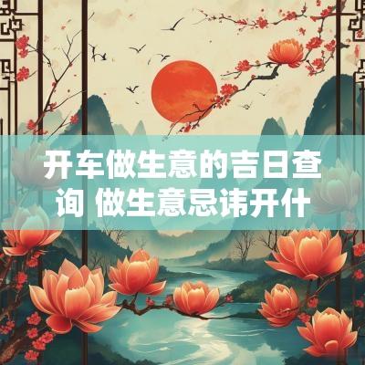 开车做生意的吉日查询 做生意忌讳开什么车