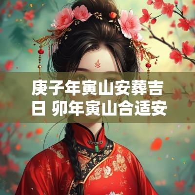 庚子年寅山安葬吉日 卯年寅山合适安葬