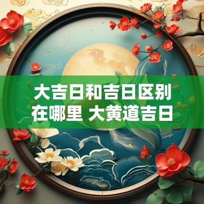 大吉日和吉日区别在哪里 大黄道吉日2025