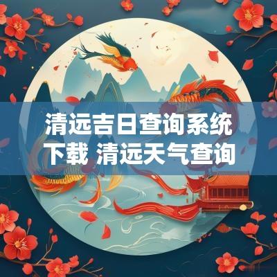清远吉日查询系统下载 清远天气查询