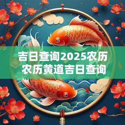 吉日查询2025农历 农历黄道吉日查询2025