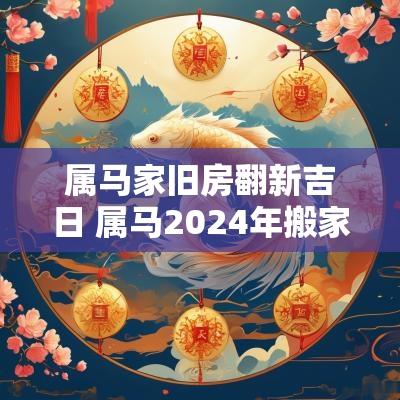 属马家旧房翻新吉日 属马2025年搬家吉日