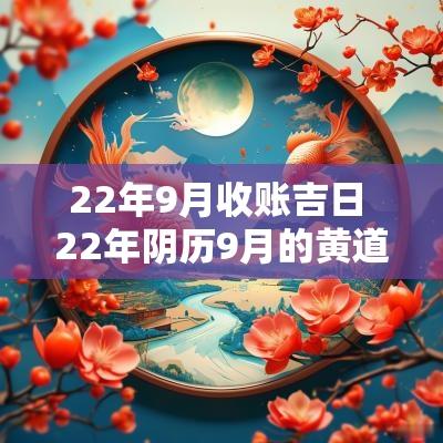 22年9月收账吉日 22年阴历9月的黄道吉日是哪几天