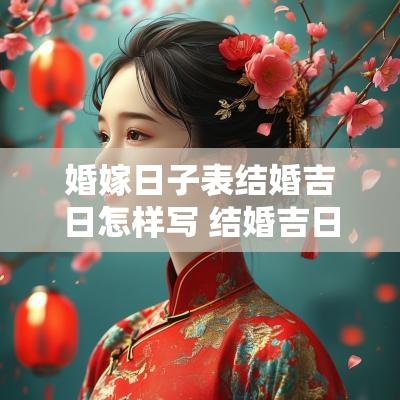 婚嫁日子表结婚吉日怎样写 结婚吉日格式怎么写