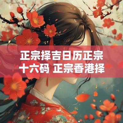 正宗择吉日历正宗十六码 正宗香港择吉日历