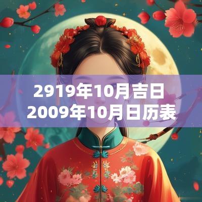 2919年10月吉日 2009年10月日历表查询