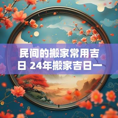 民间的搬家常用吉日 24年搬家吉日一览表