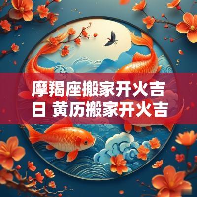 摩羯座搬家开火吉日 黄历搬家开火吉日查询