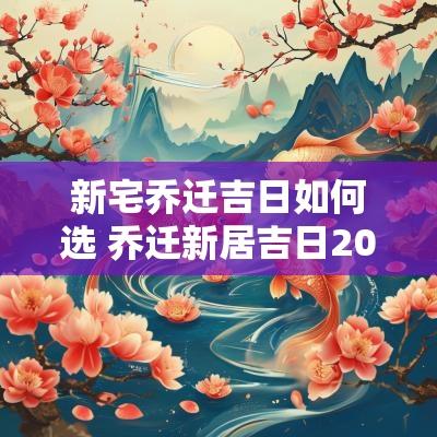 新宅乔迁吉日如何选 乔迁新居吉日2025年