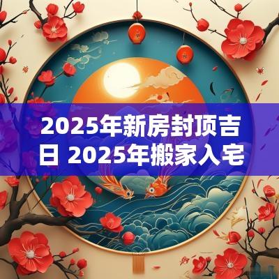 2025年新房封顶吉日 2025年搬家入宅吉日